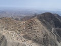 Aerial image of Lima Peru, shanty town in the hills.