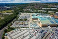 Aerial image of Meadowhall, one of the largest shopping malls in the UK in Summer 2019