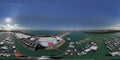 Aerial spherical image of the Miami International Boat Show Key