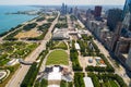 Aerial image of Millennium Park Downtown Chicago Royalty Free Stock Photo