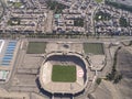 Aerial image of Monumental stadium in Lima Peru. Universitario soccer team from Peru. Royalty Free Stock Photo