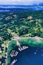 An aerial image of Quadra Island, British Columbia, Canada Royalty Free Stock Photo