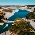 Aerial image of Rakaia River, New Zealand Royalty Free Stock Photo