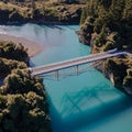 Aerial image of Rakaia River, New Zealand Royalty Free Stock Photo