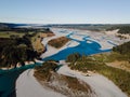 Aerial image of Rakaia River, New Zealand