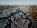 Aerial image of Rakaia River, New Zealand Royalty Free Stock Photo