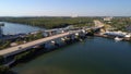 Aerial image of the 163rd Street draw bridge North Miami FL Royalty Free Stock Photo