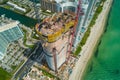 Aerial image of the Ritz Carlton Residences Sunny Isles Beach ne Royalty Free Stock Photo