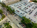 Aerial image rooftop parking Miami Beach Art Basel Royalty Free Stock Photo