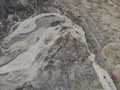 aerial scene of the land erosion due to deforestation and earth mining.