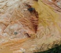 aerial scene of the land erosion due to deforestation and earth mining.