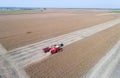 Soybean harvest shoot from drone Royalty Free Stock Photo