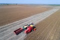 Soybean harvest shoot from drone Royalty Free Stock Photo