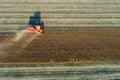 Soybean harvest shoot from drone Royalty Free Stock Photo