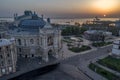 Aerial image of sunrise over the Odessa Opera Royalty Free Stock Photo