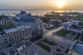 Aerial image of sunrise over the Odessa Opera Royalty Free Stock Photo