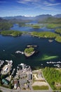 Aerial image of Tofino, BC, Canada