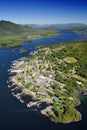 Aerial image of Tofino, Vancouver Island, BC, Canada Royalty Free Stock Photo