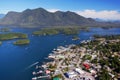 Aerial image of Tofino, BC, Canada Royalty Free Stock Photo