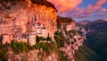 Madonna della Corona, Italy at sunrise.