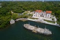 Aerial image of Villa Vizcaya Museum and Gardens Brickell Miami Royalty Free Stock Photo