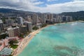 Aerial image Waikiki Beach Hawaii Royalty Free Stock Photo