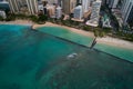 Aerial image of Waikiki Beach Hawaii Royalty Free Stock Photo