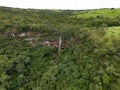 waterfall Cachoeira do Socorro natural tourist spot in Cassilandia Royalty Free Stock Photo