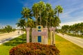 Aerial image Welcome to Miami Beach road sign Royalty Free Stock Photo