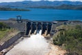 Wivenhoe Dam Releasing Water Royalty Free Stock Photo