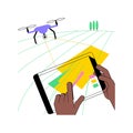 Aerial imagery drones isolated cartoon vector illustrations.