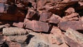 Aerial Indian ancient petroglyphs rock art nine mile canyon pull Utah 4K 268