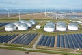 Aerial from industry in the Eemshaven Delftzijl in the Netherlands Royalty Free Stock Photo