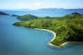 Aerial of island in Whitsundays, Queensland Austra