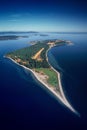 Aerial of James Island, Salish Sea, BC, Canada Royalty Free Stock Photo