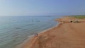 Aerial 4k Sandy Beach in tropical island