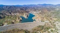 Aerial Kalavasos dam, Larnaca, Cyprus Royalty Free Stock Photo