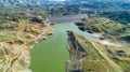 Aerial Kalavasos dam, Larnaca, Cyprus Royalty Free Stock Photo