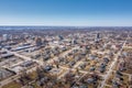 Aerial kansas city suburbs skyline