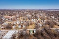 Aerial kansas city suburbs skyline