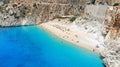 Aerial. Kaputas beach - it is one of the bays of Antalya, Turkey. Located near the city of Kas. The bay is washed by the Mediterra Royalty Free Stock Photo