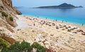 Aerial. Kaputas beach - it is one of the bays of Antalya, Turkey. Located near the city of Kas. The bay is washed by the Mediterra Royalty Free Stock Photo