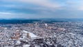 Aerial Kharkiv city urban cityscape with epic sky