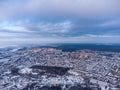 Aerial Kharkiv city urban cityscape with epic sky