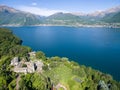 Lake Como IT - Cluniacense Abbey of Santa Maria di Piona 1138 Royalty Free Stock Photo