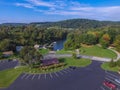 Aerial of Lake Redman in William Kain Park in Jacobus, Pennsylvania Royalty Free Stock Photo