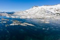 Aerial of Lake in Sierra Nevada Mountains, California Royalty Free Stock Photo
