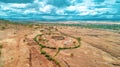 Aerial landdcape of the masaai land in Arusha, Tanzania