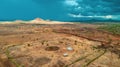 Aerial landdcape of the masaai land in Arusha, Tanzania