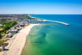 Aerial landscape of the beach in Wladyslawowo by the Baltic Sea at summer. Poland